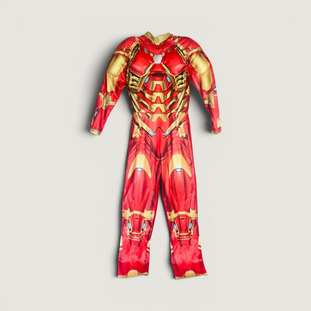 Marvel Avengers Iron Man Padded Muscle Costume Suit Yourself Red Gold Kids L
